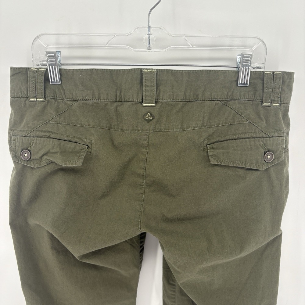 prAna Olive Green Cotton Capri Chino Pants Hiking Outdoor Women 10 - Picture 7 of 8